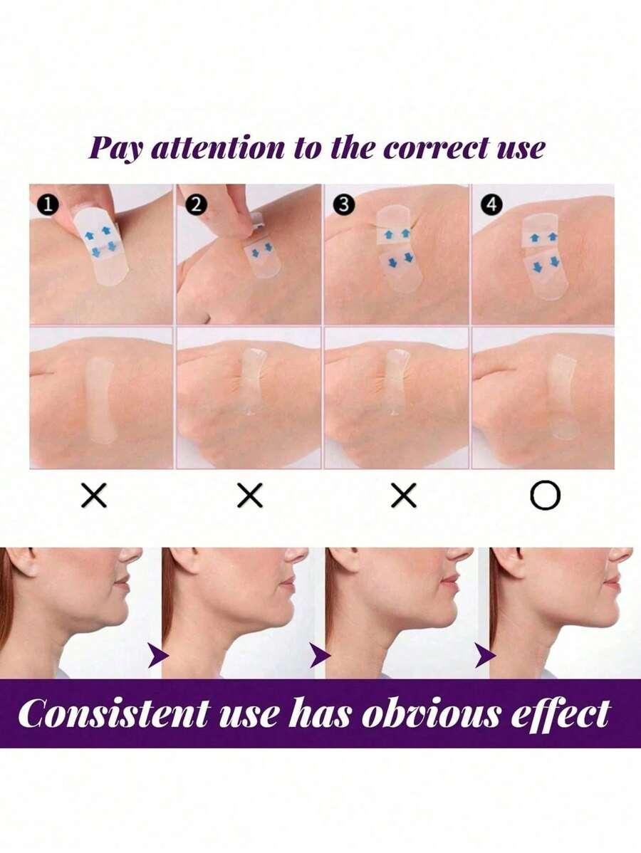 160pcs/120pcs/80pcs/40pcs Instant Lifting & Firming Facial Mask - Invisible Waterproof Peel-Off Mask For Double Chin, Neck & Face Slimming, Alcohol-Free, Suitable For All Skin Types, Unisex - Image 10