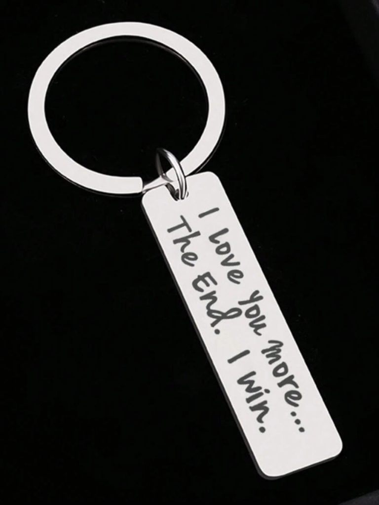 1Pc I Love You More The End I Win Keychain,Couple Keychain,Keyring For Boyfriend,Girlfriend Gift Birthday,Anniversary Gift For Him Car Accessories Bag Charm School Letter Cute Goth Y2k - Image 3