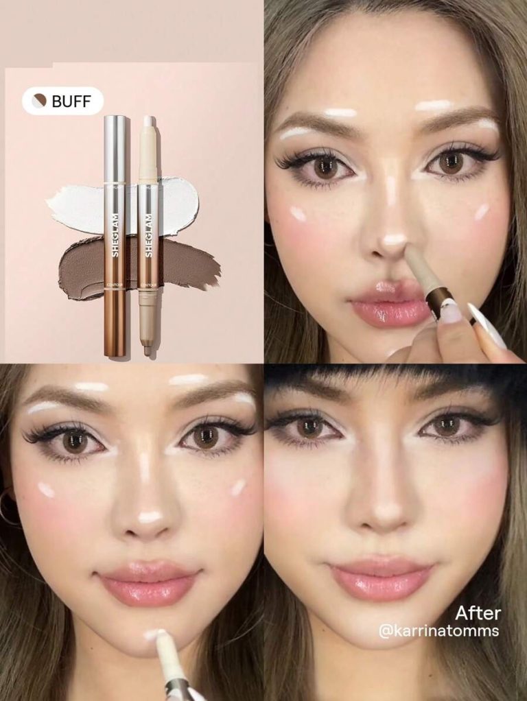 SHEGLAM Fine Line 2-In-1 Nose Contour & Highlight Pen-Umber 2-Color Contour Stick Non-Greasy Long Lasting Natural Highlighter Dual-Use Multi-Use Sculpt Smoothes Fine Lines Creamy Contour Brand Beauty Makeup Cosmetic For Women Girls Perfect For Fall Winter Ideal For Y2K Fancy Fashion Suitable For Birthday Present Halloween Party Ready Best Color - Image 2