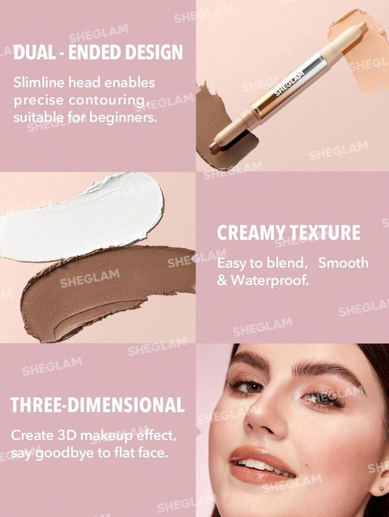 SHEGLAM Fine Line 2-In-1 Nose Contour & Highlight Pen-Umber 2-Color Contour Stick Non-Greasy Long Lasting Natural Highlighter Dual-Use Multi-Use Sculpt Smoothes Fine Lines Creamy Contour Brand Beauty Makeup Cosmetic For Women Girls Perfect For Fall Winter Ideal For Y2K Fancy Fashion Suitable For Birthday Present Halloween Party Ready Best Color - Image 4