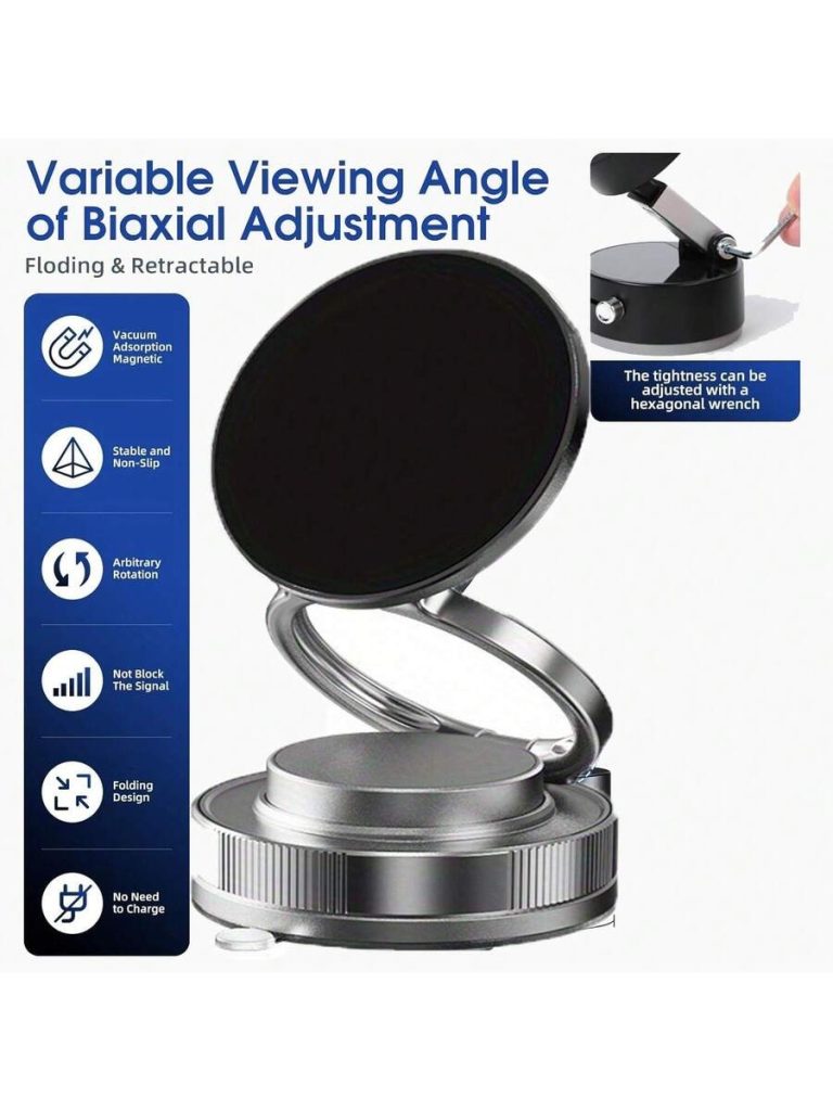 Upgraded 360°Vacuum Magnetic Phone Holder, Magnetic Car Phone Mount, Hands-Free Suction Cup Phone Holder For Car/Gym/Mirror/Shower, Car Mount Compatible With IPhone 16 Pro Max/Android,PS:Only Suitable For Installation On Smooth Surfaces - Image 5