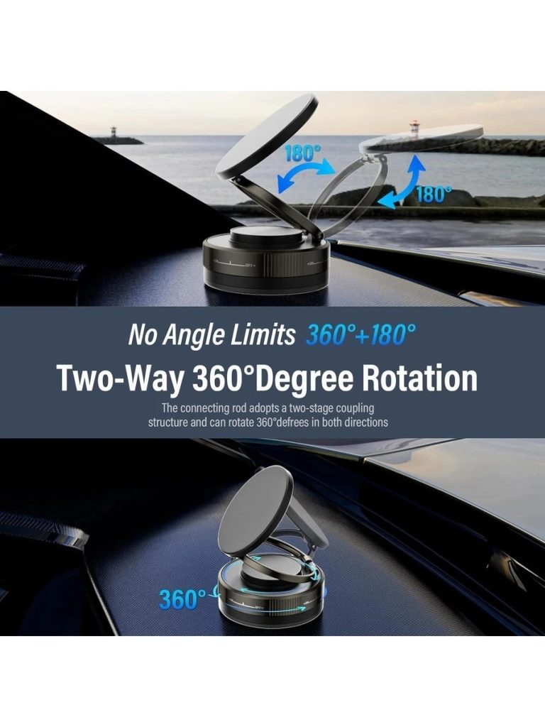 Upgraded 360°Vacuum Magnetic Phone Holder, Magnetic Car Phone Mount, Hands-Free Suction Cup Phone Holder For Car/Gym/Mirror/Shower, Car Mount Compatible With IPhone 16 Pro Max/Android,PS:Only Suitable For Installation On Smooth Surfaces - Image 7