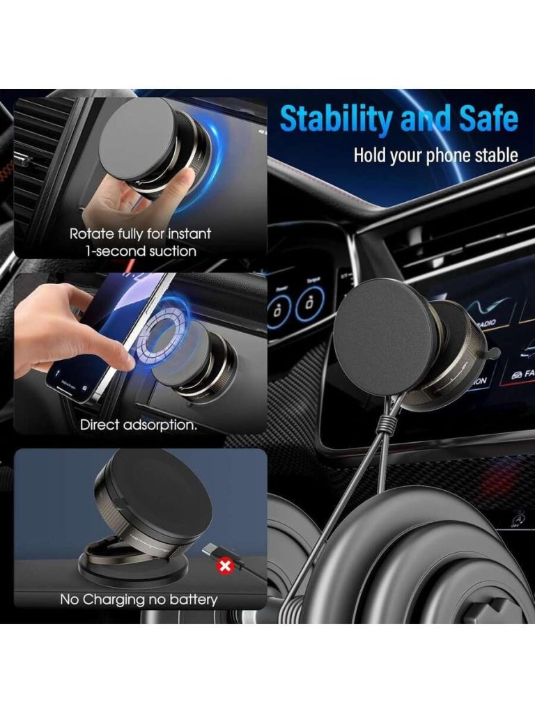 Upgraded 360°Vacuum Magnetic Phone Holder, Magnetic Car Phone Mount, Hands-Free Suction Cup Phone Holder For Car/Gym/Mirror/Shower, Car Mount Compatible With IPhone 16 Pro Max/Android,PS:Only Suitable For Installation On Smooth Surfaces - Image 9