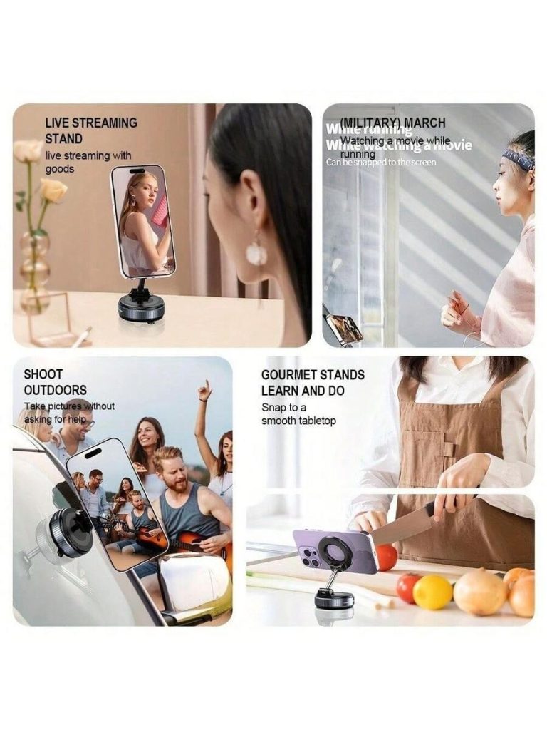 Upgraded 360°Vacuum Magnetic Phone Holder, Magnetic Car Phone Mount, Hands-Free Suction Cup Phone Holder For Car/Gym/Mirror/Shower, Car Mount Compatible With IPhone 16 Pro Max/Android,PS:Only Suitable For Installation On Smooth Surfaces - Image 12