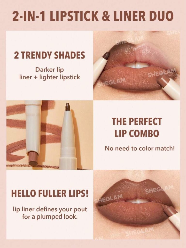 SHEGLAM Glam 101 Lipstick & Liner Duo-Deep Caramel 2-In-1 Matte Dual-Ended Lip Liner Lipstick Pencil Highly Pigmented Long Lasting Smooth Easy To Wear Lip Makeup Pink Brown Lip Liner Brand Beauty Makeup Cosmetic For Women Girls Perfect For Fall Winter Ideal For Y2K Fancy Fashion Suitable For Birthday Present Halloween Party Ready Best Color - Image 5