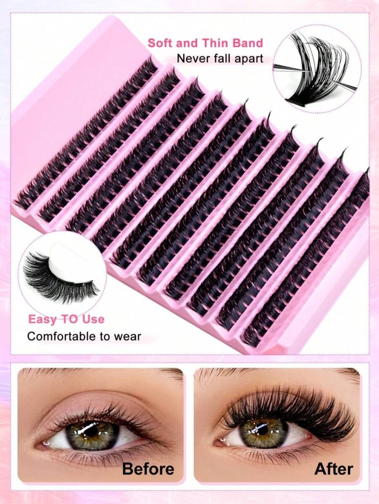 200PCS Dramatic C-Curl 8-16MM Mix DIY Lash Extension Kit Set DIY Bottom Lashes Eyelashes Book Big Volume Soft Individual Cluster Lashes Create A Fluffy Natural Wispy Y2k Butterfly Elements Pink Base Card Look At Home Long Lasting DIY Lashes Glue, DIY Glue Remover, DIY Lashes Tweezers (Bottom Lashes+100D) Lash Clusters Kit, Lashes, Eyelashes, Fake Lashes - Image 16