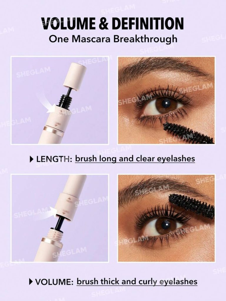 SHEGLAM Lash Besties 2-In-1 Mascara Volumizing Double Head Brush Easy To Remove No Smudge Long-Lasting Define Thick Lengthening Volume Big Eyes Mascara Brand Beauty Makeup Cosmetic For Women Girls Perfect For Fall Winter Ideal For Y2K Fancy Fashion Suitable For Birthday Present Halloween Party Ready Best Color - Image 3
