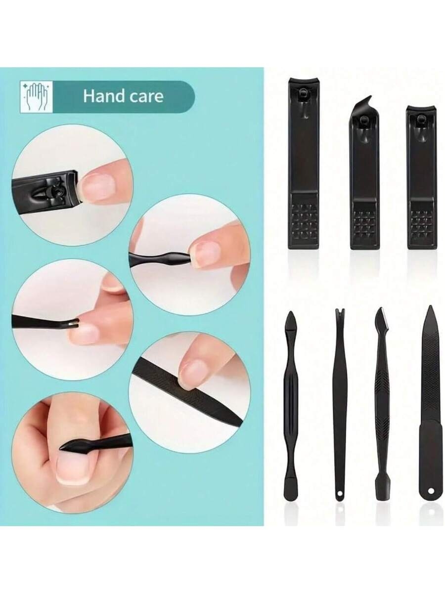 7-Piece/18-Piece/24-Piece Professional Nail Tweezers Care Set, Multi-Purpose, The Combination Includes: Stainless Steel Cuticle Clippers, Nail Scissors, Acne Needles And Toenail Clippers Set, Equipped With Sharp Blades And Durable Materials, Suitable For Home Nail Care For Men And Women. - Image 5