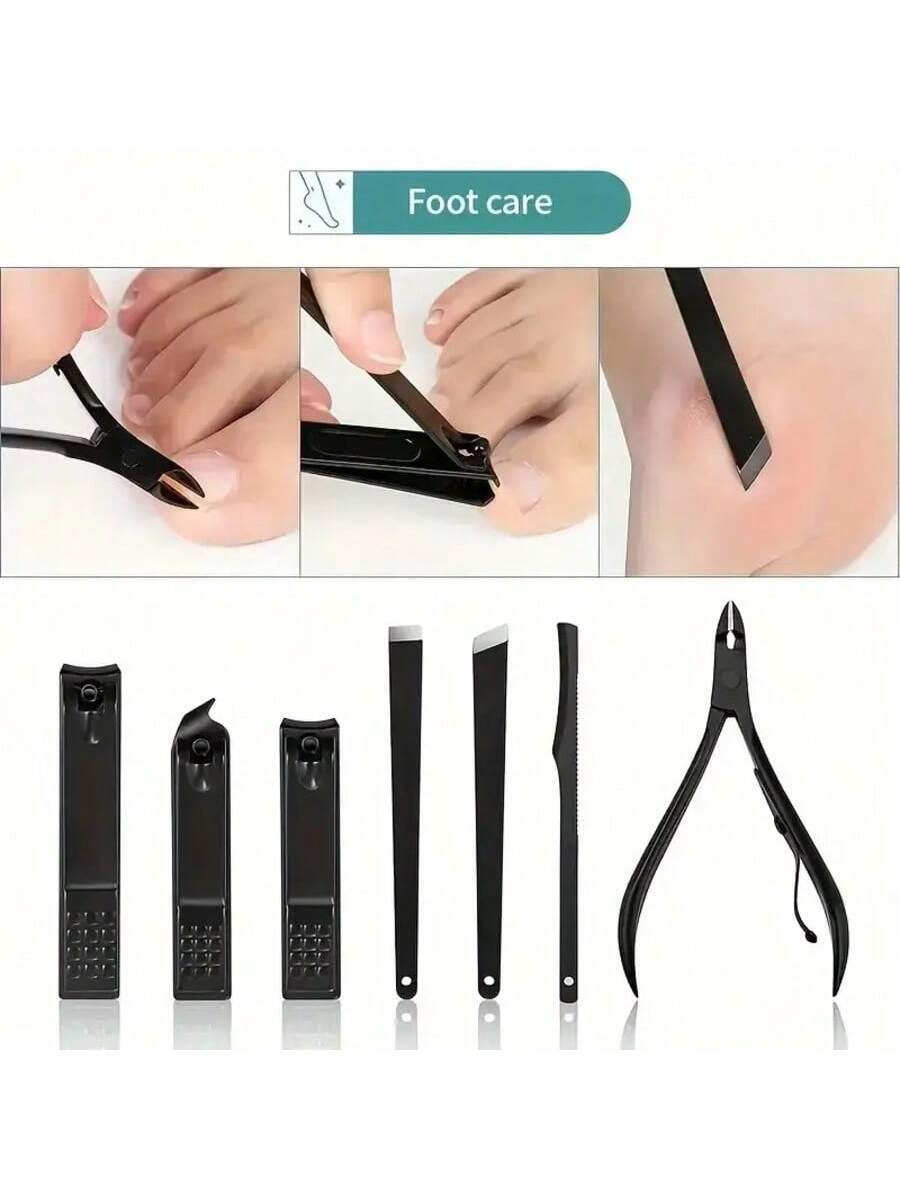 7-Piece/18-Piece/24-Piece Professional Nail Tweezers Care Set, Multi-Purpose, The Combination Includes: Stainless Steel Cuticle Clippers, Nail Scissors, Acne Needles And Toenail Clippers Set, Equipped With Sharp Blades And Durable Materials, Suitable For Home Nail Care For Men And Women. - Image 7