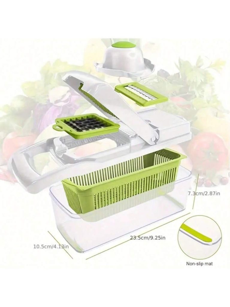 [Vegetable Slicer] 15-In-1 Vegetable Chopper, Professional Onion Chopper, Multi-Functional Food Chopper, Kitchen Vegetable Slicer And Dicer, Vegetable Chopper With 8 Blades, Carrot Chopper With Container Father Gift - Image 14