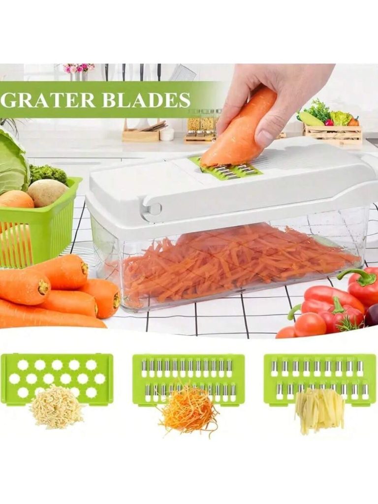[Vegetable Slicer] 15-In-1 Vegetable Chopper, Professional Onion Chopper, Multi-Functional Food Chopper, Kitchen Vegetable Slicer And Dicer, Vegetable Chopper With 8 Blades, Carrot Chopper With Container Father Gift - Image 15