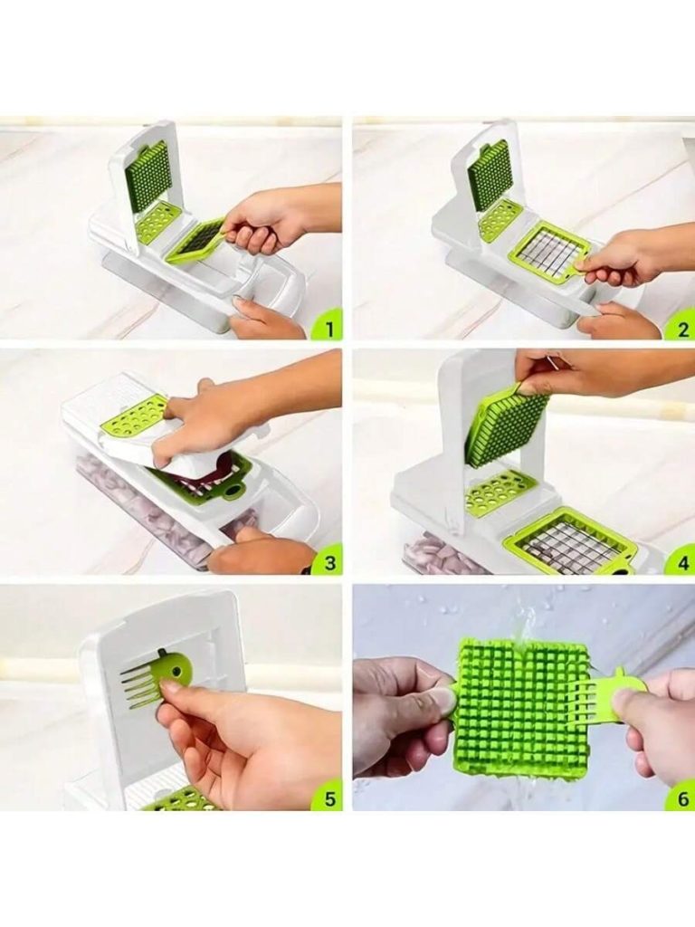 [Vegetable Slicer] 15-In-1 Vegetable Chopper, Professional Onion Chopper, Multi-Functional Food Chopper, Kitchen Vegetable Slicer And Dicer, Vegetable Chopper With 8 Blades, Carrot Chopper With Container Father Gift - Image 17