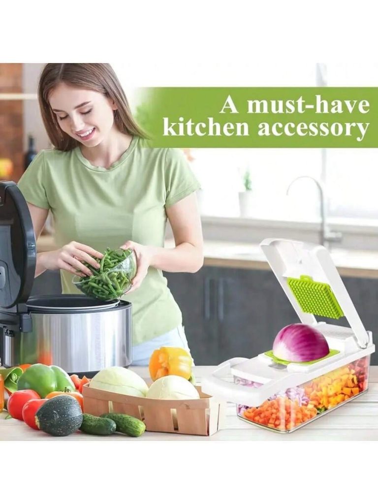 [Vegetable Slicer] 15-In-1 Vegetable Chopper, Professional Onion Chopper, Multi-Functional Food Chopper, Kitchen Vegetable Slicer And Dicer, Vegetable Chopper With 8 Blades, Carrot Chopper With Container Father Gift - Image 18