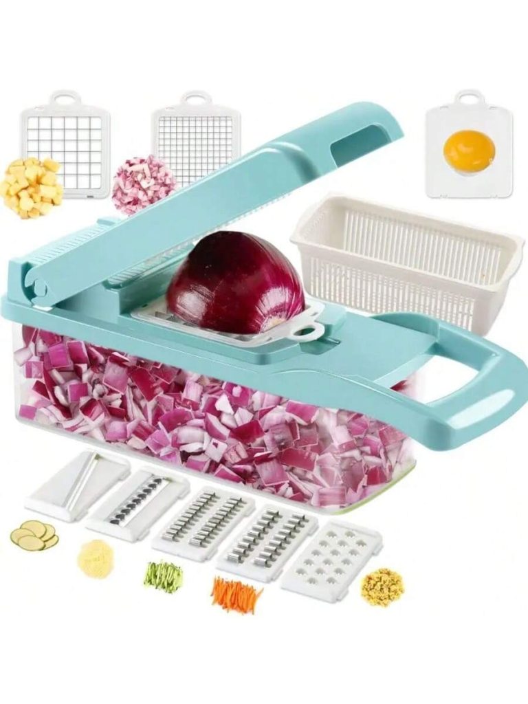 [Vegetable Slicer] 15-In-1 Vegetable Chopper, Professional Onion Chopper, Multi-Functional Food Chopper, Kitchen Vegetable Slicer And Dicer, Vegetable Chopper With 8 Blades, Carrot Chopper With Container Father Gift - Image 19