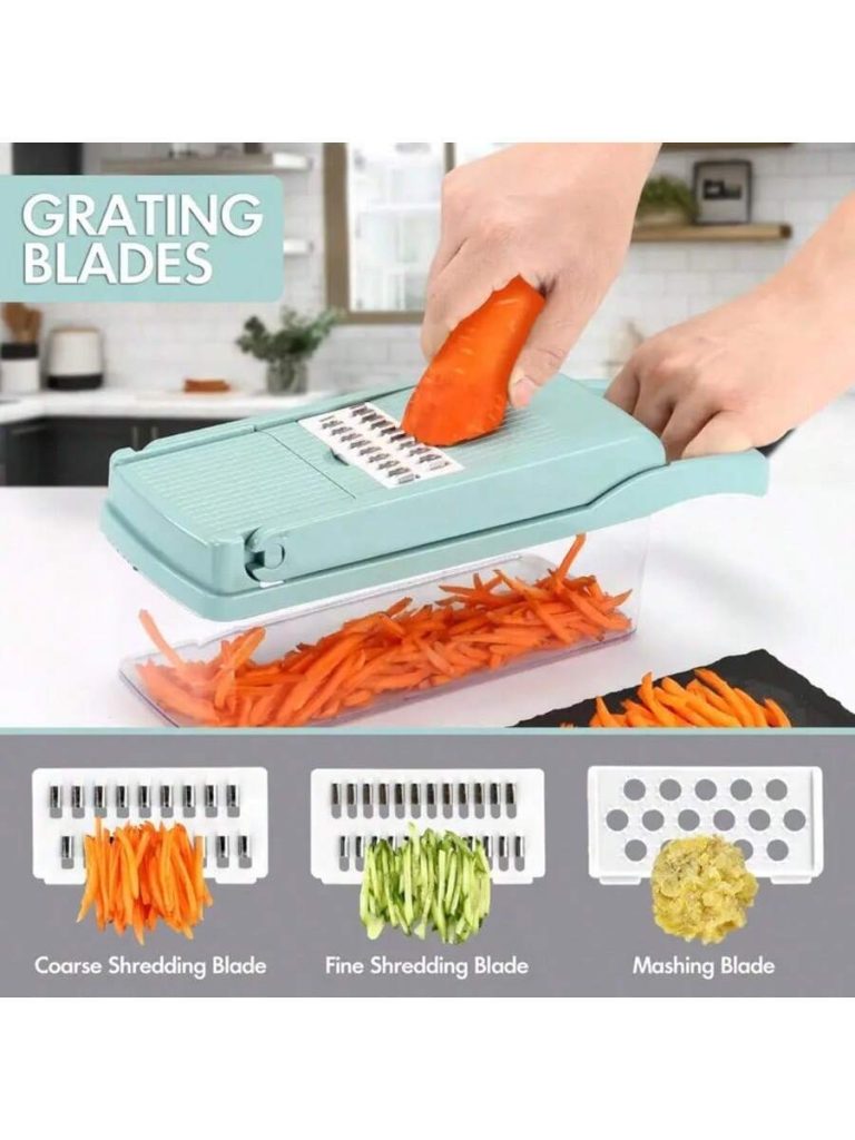 [Vegetable Slicer] 15-In-1 Vegetable Chopper, Professional Onion Chopper, Multi-Functional Food Chopper, Kitchen Vegetable Slicer And Dicer, Vegetable Chopper With 8 Blades, Carrot Chopper With Container Father Gift - Image 21