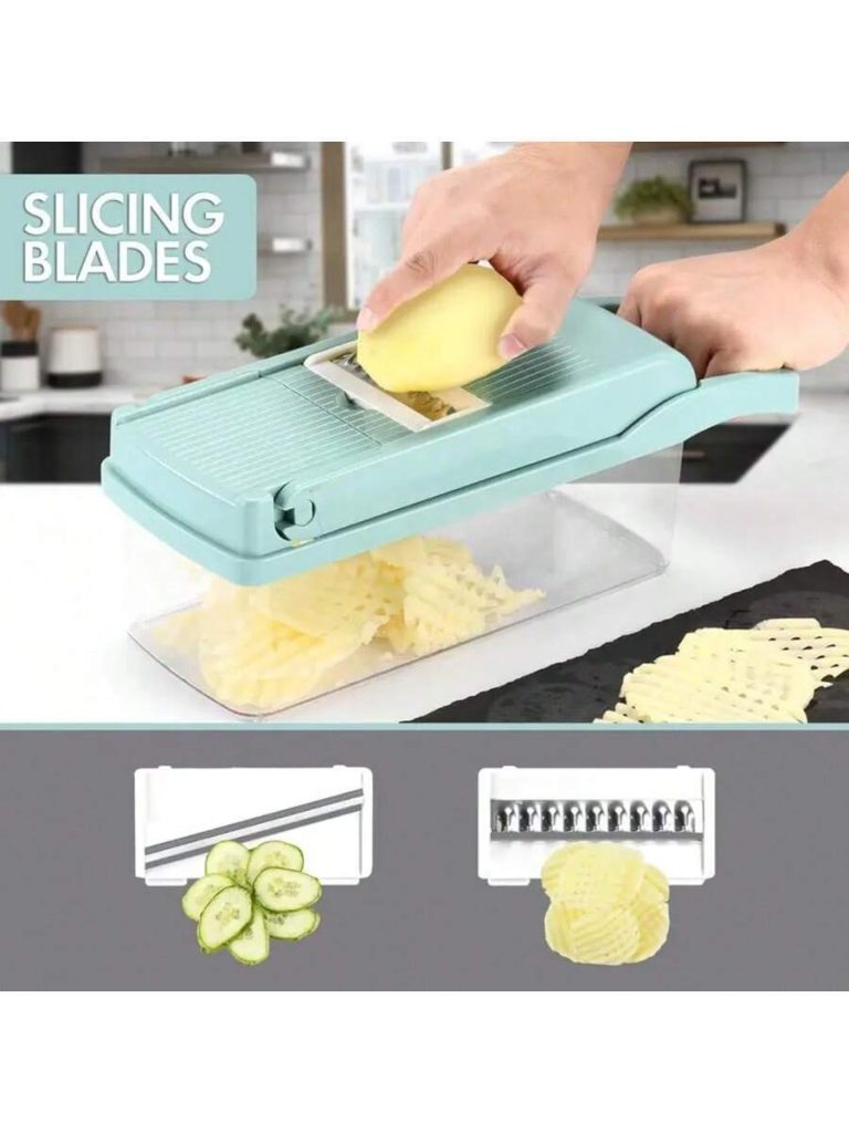 [Vegetable Slicer] 15-In-1 Vegetable Chopper, Professional Onion Chopper, Multi-Functional Food Chopper, Kitchen Vegetable Slicer And Dicer, Vegetable Chopper With 8 Blades, Carrot Chopper With Container Father Gift - Image 22