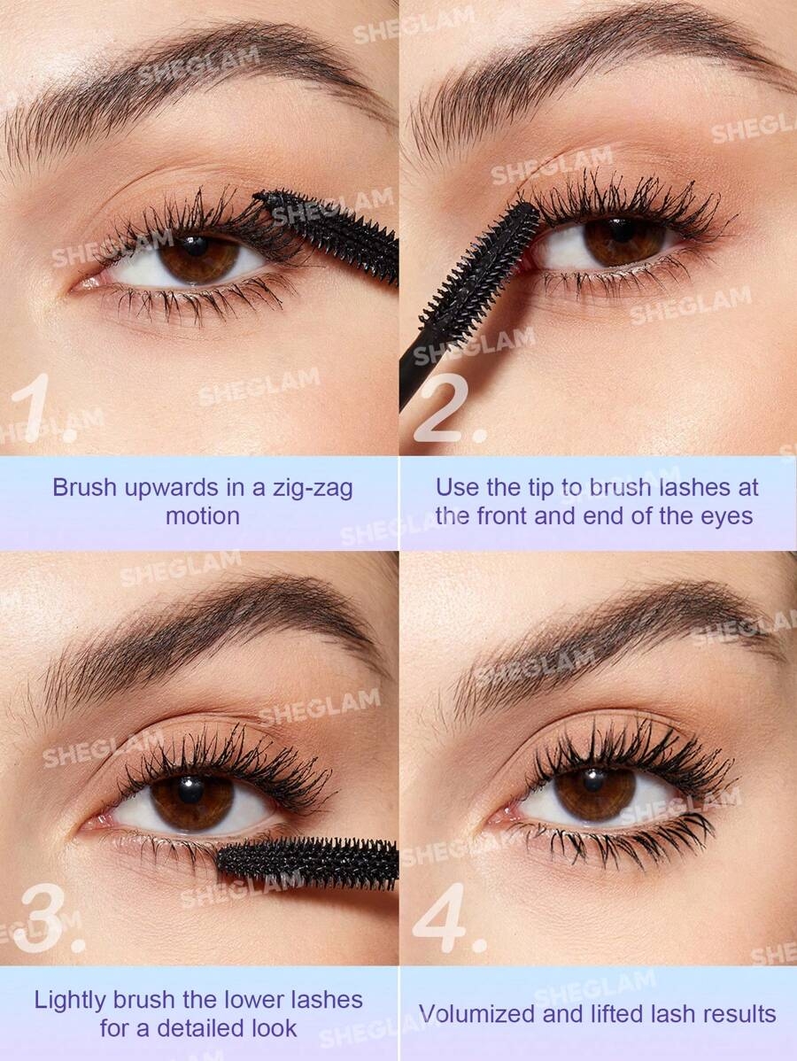 SHEGLAM Flutter Wink Volumizing Mascara Volumizing Lengthening Long-Lasting No Smudge Thick Lengthening Volume Big Eyes Mascara Brand Beauty Makeup Cosmetic For Women Girls Perfect For Fall Winter Ideal For Y2K Fancy Fashion Suitable For Birthday Present Halloween Party Ready Best Color - Image 8