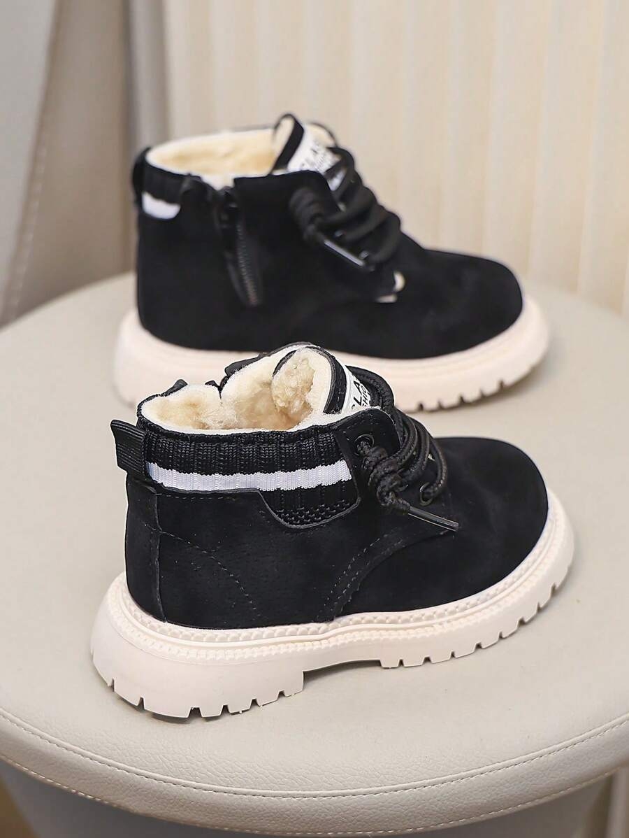 A Pair Of Children's Snow Boots For Autumn And Winter, New Lace Up Zipper Design, Thick And Warm, Lightweight And Fashionable Outdoor Snow Boots - Image 5