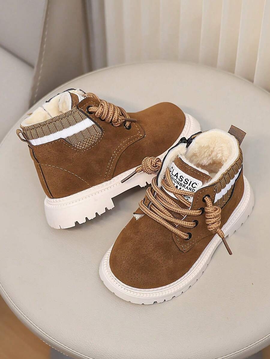 A Pair Of Children's Snow Boots For Autumn And Winter, New Lace Up Zipper Design, Thick And Warm, Lightweight And Fashionable Outdoor Snow Boots - Image 10