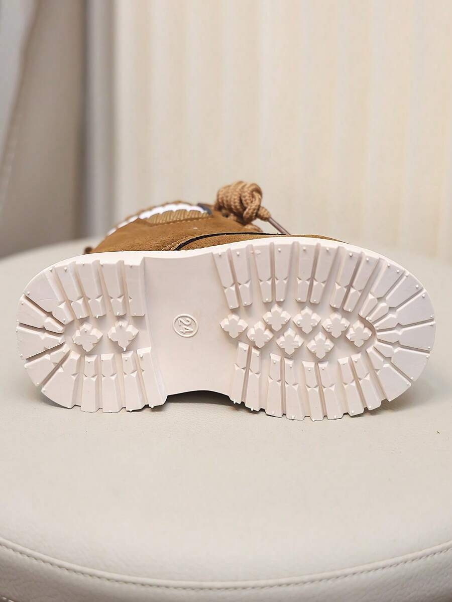 A Pair Of Children's Snow Boots For Autumn And Winter, New Lace Up Zipper Design, Thick And Warm, Lightweight And Fashionable Outdoor Snow Boots - Image 14