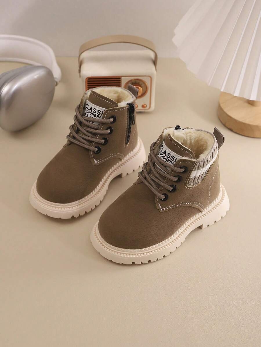 A Pair Of Children's Snow Boots For Autumn And Winter, New Lace Up Zipper Design, Thick And Warm, Lightweight And Fashionable Outdoor Snow Boots - Image 15