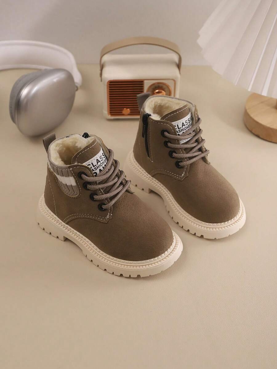 A Pair Of Children's Snow Boots For Autumn And Winter, New Lace Up Zipper Design, Thick And Warm, Lightweight And Fashionable Outdoor Snow Boots - Image 16