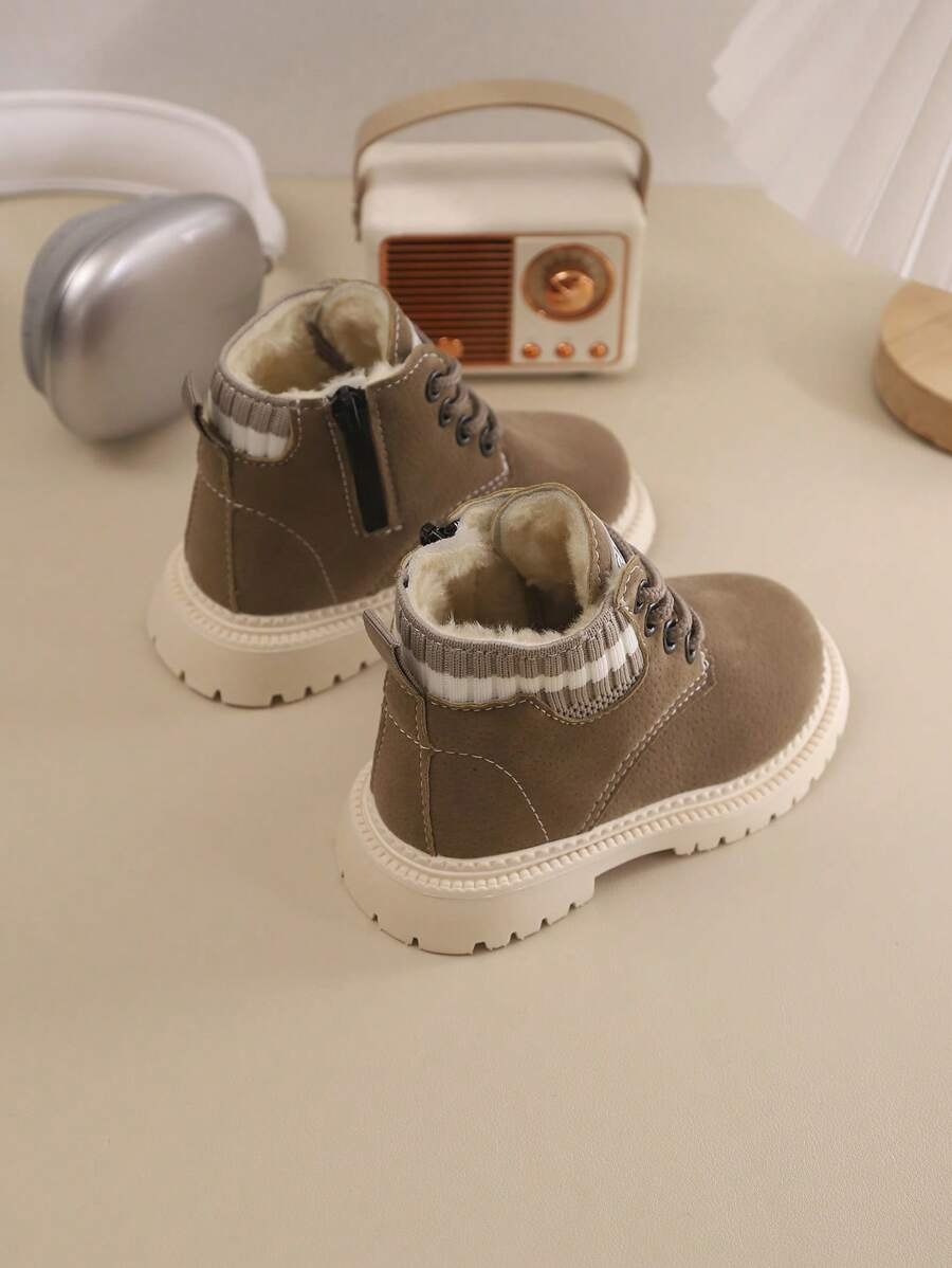 A Pair Of Children's Snow Boots For Autumn And Winter, New Lace Up Zipper Design, Thick And Warm, Lightweight And Fashionable Outdoor Snow Boots - Image 17