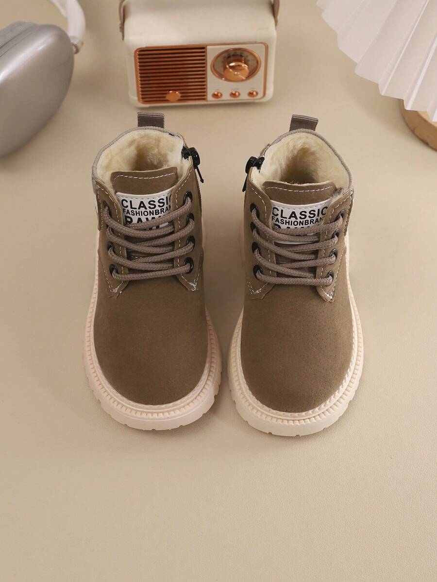 A Pair Of Children's Snow Boots For Autumn And Winter, New Lace Up Zipper Design, Thick And Warm, Lightweight And Fashionable Outdoor Snow Boots - Image 18