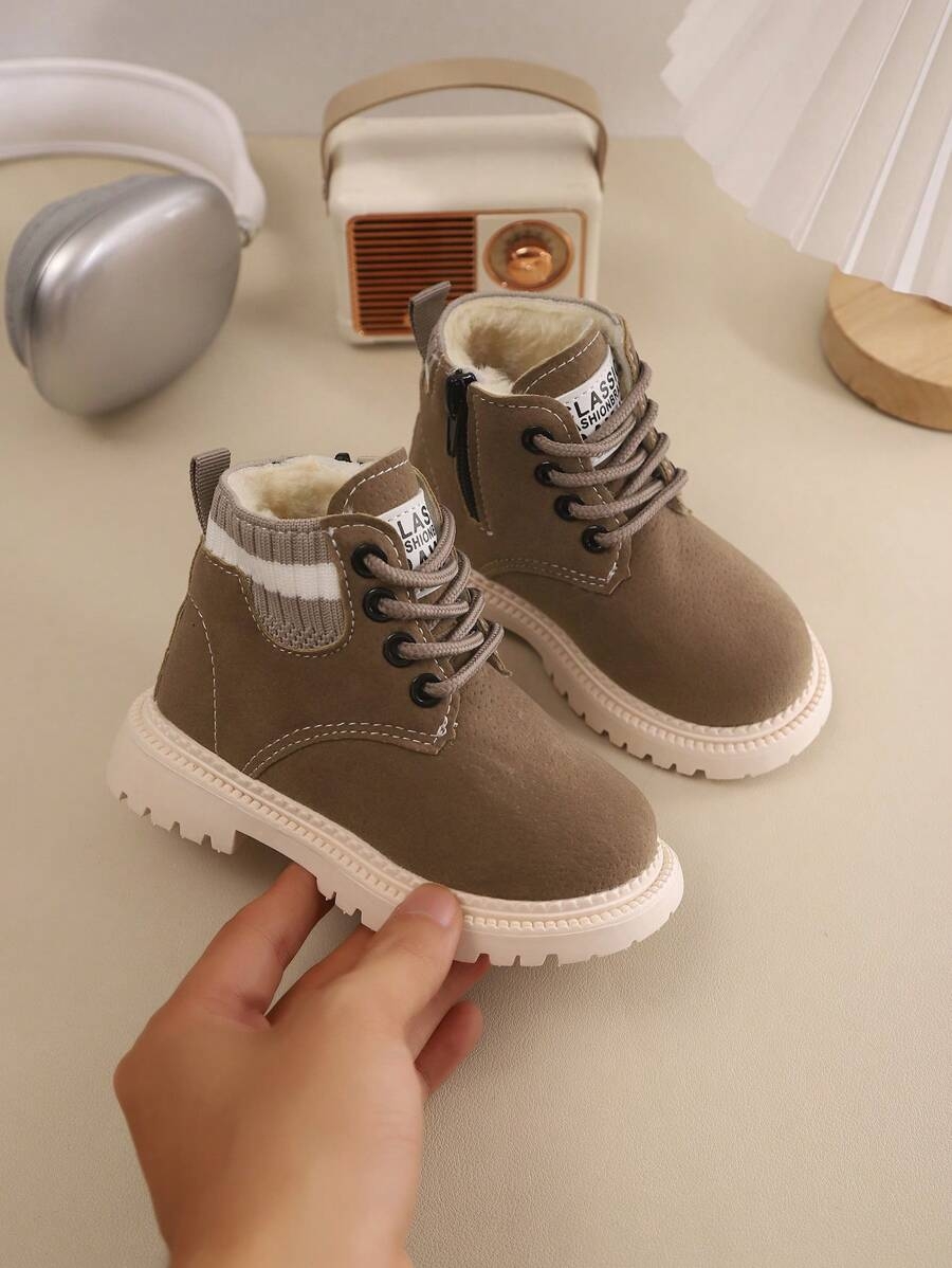 A Pair Of Children's Snow Boots For Autumn And Winter, New Lace Up Zipper Design, Thick And Warm, Lightweight And Fashionable Outdoor Snow Boots - Image 20