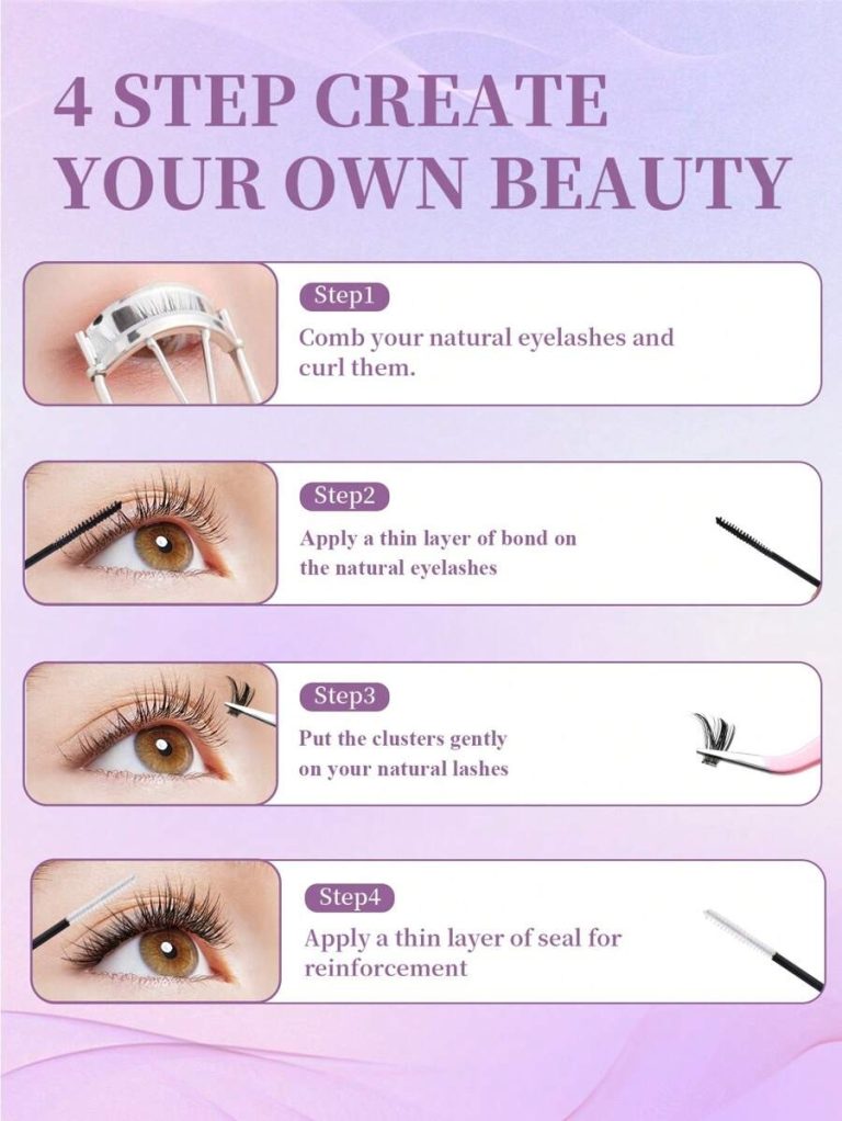 DIY Eyelash Extension Kit 200pcs Individual Lashes Cluster D Curl, 8-16mm Mix Lash Clusters With Lash Bond And Seal And Lash Applicator Tool For Self Application At Home (30D-0.07D-8-16MIX KIT) Lash Clusters Kit,Lashes,Eyelashes,Fake Lashes - Image 5