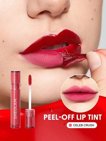 SHEGLAM Peel Talk Lip Tint-Celeb Crush Long-Lasting Waterproof Liquid Lipstick Peel Off Lip Stain High Pigment Tattoo Tint Lip Tint Henna Brand Beauty Makeup Cosmetic For Women Girls Perfect For Fall Winter Ideal For Y2K Fancy Fashion Suitable For Birthday Present Halloween Party Ready Best Color