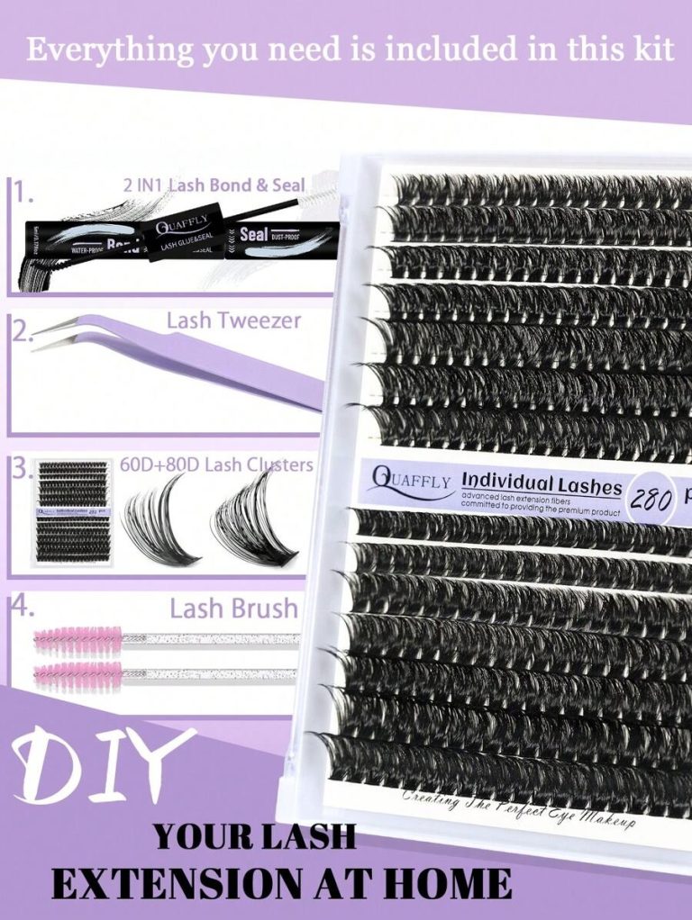 Lash Extension Kit Lash Clusters Kit Thick Eyelash Clusters D Curl Wispy Individual Lashes Cluster Eyelash Extensions False Eyelashes DIY Lash Extension Kit (9-16MIX Thick KIT) Lash Clusters Kit, Lashes, Eyelashes, Fake Lashes - Image 4