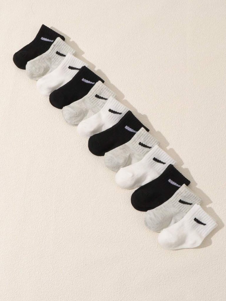 10 Pairs/Set Baby Boys' Random Candy Color Casual Elastic Mid-Calf Socks For Summer - Image 10