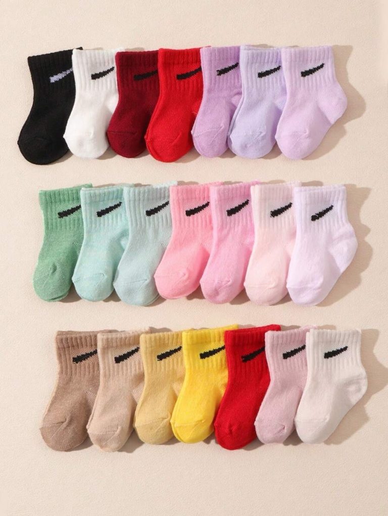 10 Pairs/Set Baby Boys' Random Candy Color Casual Elastic Mid-Calf Socks For Summer - Image 14