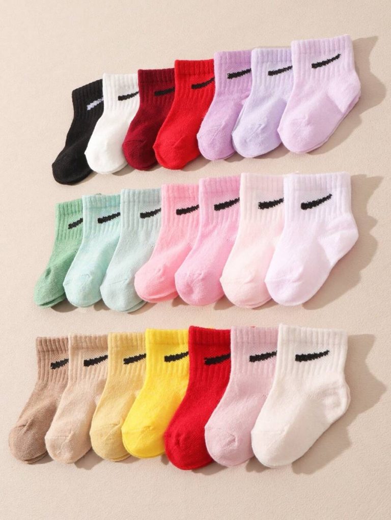10 Pairs/Set Baby Boys' Random Candy Color Casual Elastic Mid-Calf Socks For Summer - Image 15