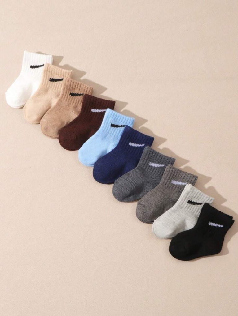 10 Pairs/Set Baby Boys' Random Candy Color Casual Elastic Mid-Calf Socks For Summer - Image 17