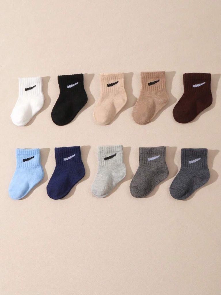 10 Pairs/Set Baby Boys' Random Candy Color Casual Elastic Mid-Calf Socks For Summer - Image 18