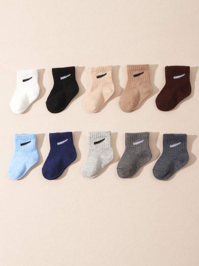 10 Pairs/Set Baby Boys' Random Candy Color Casual Elastic Mid-Calf Socks For Summer - Image 20