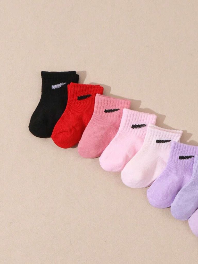 10 Pairs/Set Baby Boys' Random Candy Color Casual Elastic Mid-Calf Socks For Summer - Image 23
