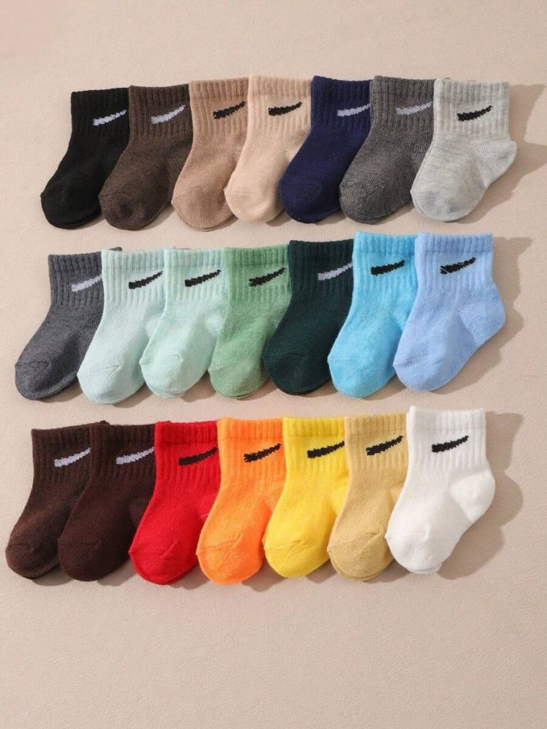 10 Pairs/Set Baby Boys' Random Candy Color Casual Elastic Mid-Calf Socks For Summer - Image 25