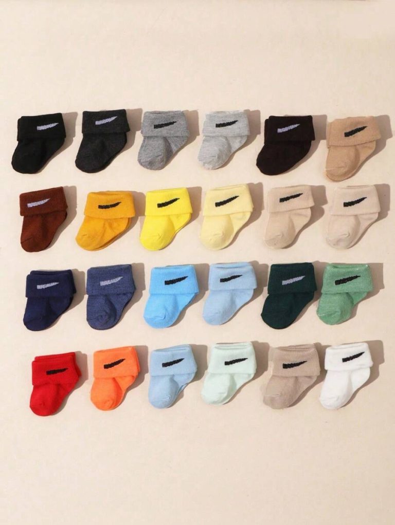 10 Pairs/Set Baby Boys' Random Candy Color Casual Elastic Mid-Calf Socks For Summer - Image 28