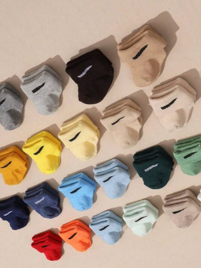 10 Pairs/Set Baby Boys' Random Candy Color Casual Elastic Mid-Calf Socks For Summer - Image 29