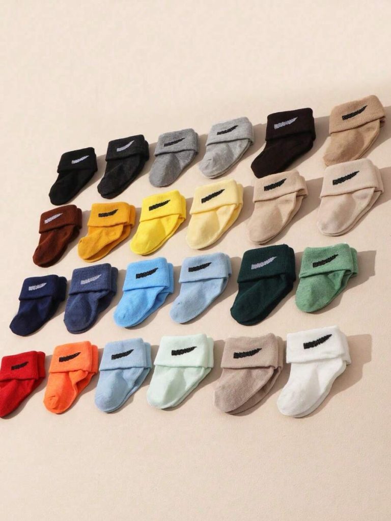 10 Pairs/Set Baby Boys' Random Candy Color Casual Elastic Mid-Calf Socks For Summer - Image 30