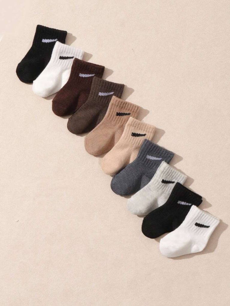 10 Pairs/Set Baby Boys' Random Candy Color Casual Elastic Mid-Calf Socks For Summer - Image 34