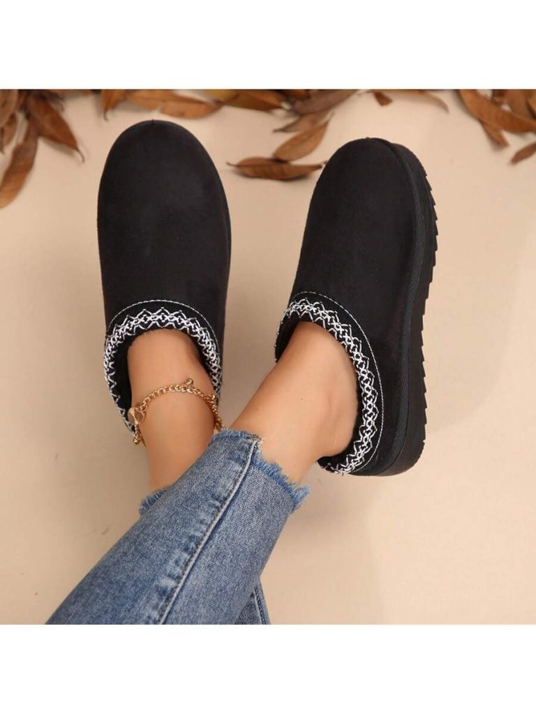 Women's Sandals Platform Snow Boots - Warm Shoes For Outdoor Non Slip Comfort, Winter Slippers With Thickened Flat Soles Brown Winter Shoes For Momen - Image 5