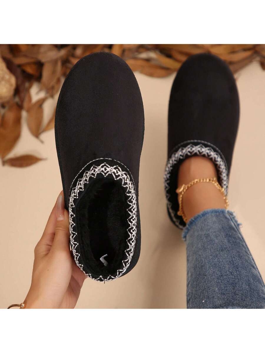 Women's Sandals Platform Snow Boots - Warm Shoes For Outdoor Non Slip Comfort, Winter Slippers With Thickened Flat Soles Brown Winter Shoes For Momen - Image 6