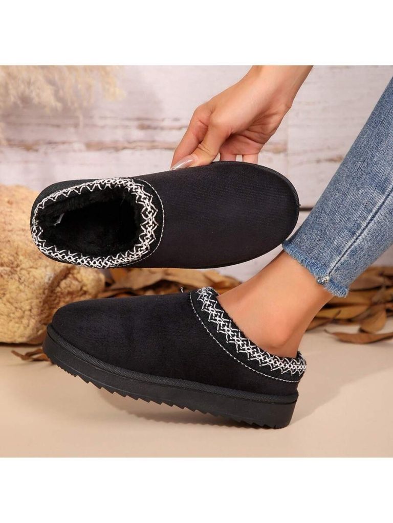 Women's Sandals Platform Snow Boots - Warm Shoes For Outdoor Non Slip Comfort, Winter Slippers With Thickened Flat Soles Brown Winter Shoes For Momen - Image 7