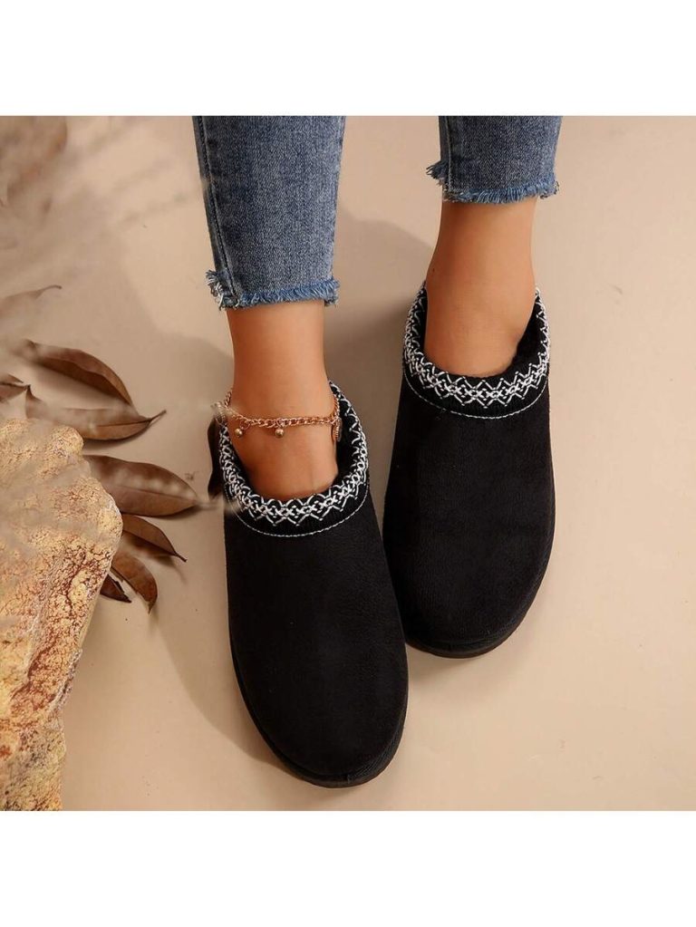 Women's Sandals Platform Snow Boots - Warm Shoes For Outdoor Non Slip Comfort, Winter Slippers With Thickened Flat Soles Brown Winter Shoes For Momen - Image 10
