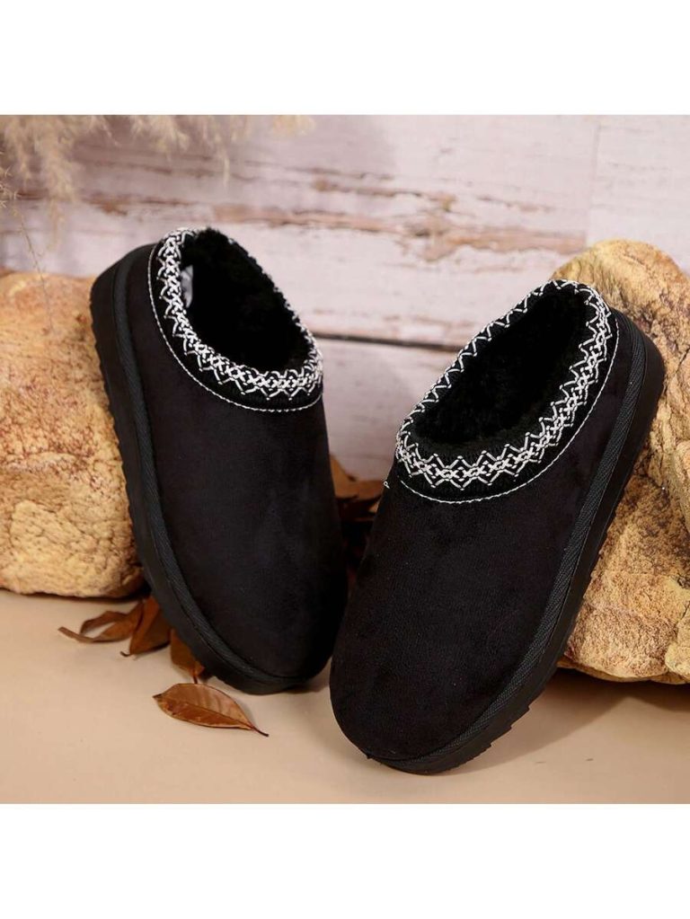 Women's Sandals Platform Snow Boots - Warm Shoes For Outdoor Non Slip Comfort, Winter Slippers With Thickened Flat Soles Brown Winter Shoes For Momen - Image 11