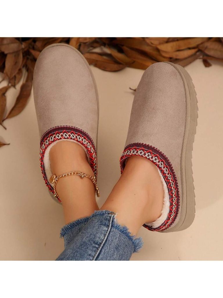 Women's Sandals Platform Snow Boots - Warm Shoes For Outdoor Non Slip Comfort, Winter Slippers With Thickened Flat Soles Brown Winter Shoes For Momen - Image 26